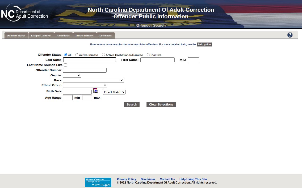 North Carolina state offender search used after a Durham County arrest
